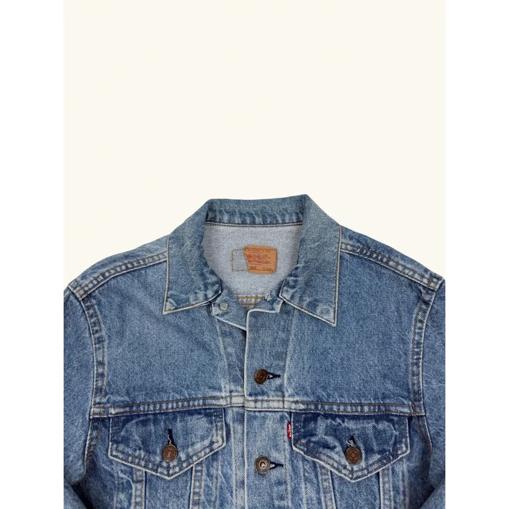 Vintage Levis 70506 0216 Denim Trucker Jacket Medium Wash Blue Mens XS Womens S
